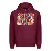 Burgundy stay trippy little hippie Premium Hoodie - MaliasSmallBusiness