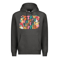 Charcoal Heather stay trippy little hippie Premium Hoodie - MaliasSmallBusiness