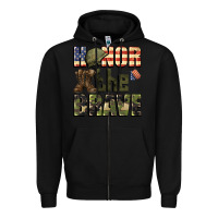 Black Honor the brave 4th of july Zipper Hoodie - CowGirlArtShop