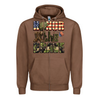 Chestnut Honor the brave 4th of july Zipper Hoodie - CowGirlArtShop