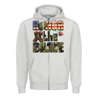 Dove Grey Honor the brave 4th of july Zipper Hoodie - CowGirlArtShop