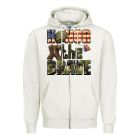 Oatmeal Heather Honor the brave 4th of july Zipper Hoodie - CowGirlArtShop