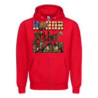 Red Honor the brave 4th of july Zipper Hoodie - CowGirlArtShop
