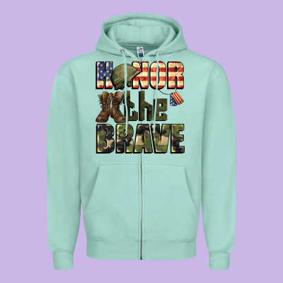 Honor The Brave 4th Of July Zipper Hoodie Designed By Cowgirlartshop