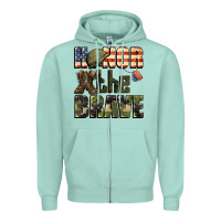 Seafoam Honor the brave 4th of july Zipper Hoodie - CowGirlArtShop