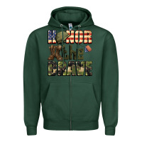 Sports Green Honor the brave 4th of july Zipper Hoodie - CowGirlArtShop