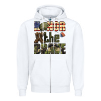 White Honor the brave 4th of july Zipper Hoodie - CowGirlArtShop