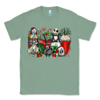 Sage Christmas cartoon characters coffee cups Classic Tee - Zillion Design Studio