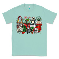 Seafoam Christmas cartoon characters coffee cups Classic Tee - Zillion Design Studio
