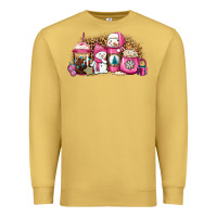 Antique Gold pink Christmas winter snowman coffee Premium Sweatshirt - Jasminsmagicworld