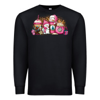 Black pink Christmas winter snowman coffee Premium Sweatshirt - Jasminsmagicworld