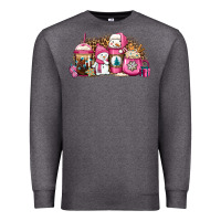 Charcoal Heather pink Christmas winter snowman coffee Premium Sweatshirt - Jasminsmagicworld