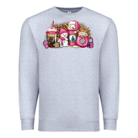 Heather Grey pink Christmas winter snowman coffee Premium Sweatshirt - Jasminsmagicworld