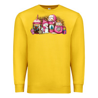 Lemon pink Christmas winter snowman coffee Premium Sweatshirt - Jasminsmagicworld