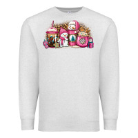 Oatmeal Heather pink Christmas winter snowman coffee Premium Sweatshirt - Jasminsmagicworld