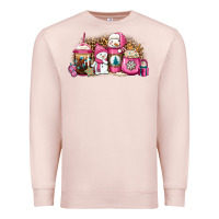 Pale Pink pink Christmas winter snowman coffee Premium Sweatshirt - Jasminsmagicworld