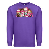 Purple pink Christmas winter snowman coffee Premium Sweatshirt - Jasminsmagicworld