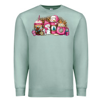 Seafoam pink Christmas winter snowman coffee Premium Sweatshirt - Jasminsmagicworld