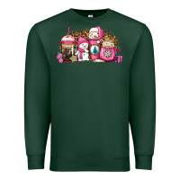 Pink Christmas Winter Snowman Coffee Premium Sweatshirt | Teevron