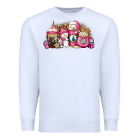 White pink Christmas winter snowman coffee Premium Sweatshirt - Jasminsmagicworld