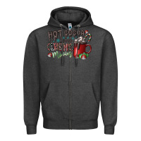 Charcoal Heather hot cocoa and christmas movies Zipper Hoodie - CowhideDigitalArt