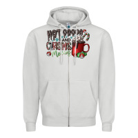 Dove Grey hot cocoa and christmas movies Zipper Hoodie - CowhideDigitalArt