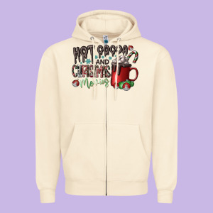 Hot Cocoa And Christmas Movies Zipper Hoodie Designed By Cowhidedigitalart
