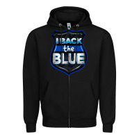 Black I back the blue 4th of July Zipper Hoodie - CowGirlArtShop