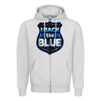Dove Grey I back the blue 4th of July Zipper Hoodie - CowGirlArtShop