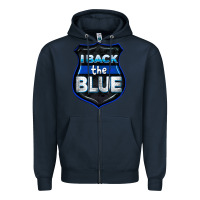 Navy I back the blue 4th of July Zipper Hoodie - CowGirlArtShop