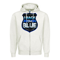 Oatmeal Heather I back the blue 4th of July Zipper Hoodie - CowGirlArtShop