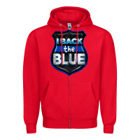 Red I back the blue 4th of July Zipper Hoodie - CowGirlArtShop