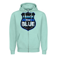 Seafoam I back the blue 4th of July Zipper Hoodie - CowGirlArtShop