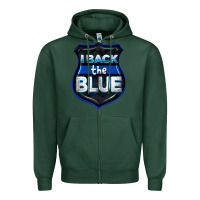 Sports Green I back the blue 4th of July Zipper Hoodie - CowGirlArtShop
