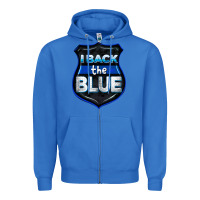 True Royal I back the blue 4th of July Zipper Hoodie - CowGirlArtShop