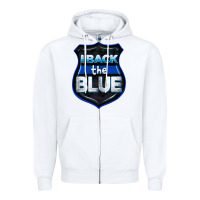White I back the blue 4th of July Zipper Hoodie - CowGirlArtShop