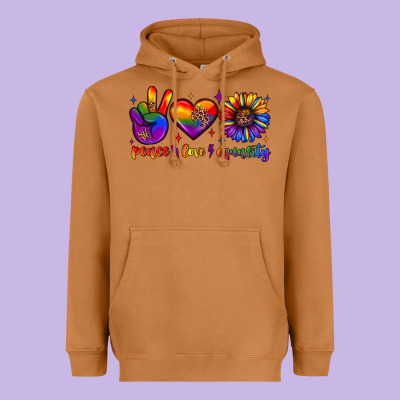 Peace Love Equality Heavyweight Hoodie Designed By Jahusdesignshop