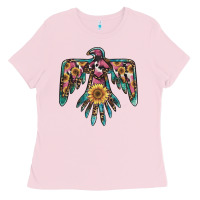 Bubblegum Pink pinky western sunflower thunderbird Ladies Tee - BarkalooDesign