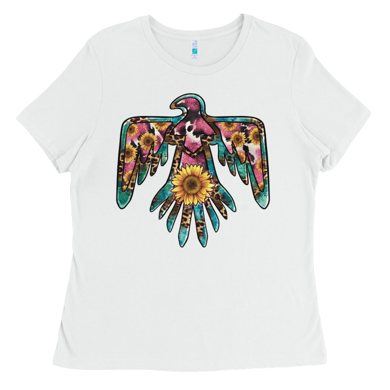 Pinky Western Sunflower Thunderbird Ladies Tee by BarkalooDesign | Teevron