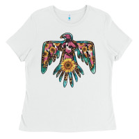 White pinky western sunflower thunderbird Ladies Tee - BarkalooDesign