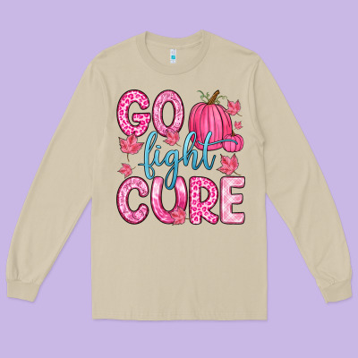 Go Fight Cure Long Sleeve Tee Designed By Zillion Design Studio
