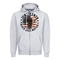 Heather Grey black lives matter Zipper Hoodie - HRA Design Shop