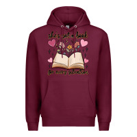 Burgundy she's got a book for every situation Premium Hoodie - MaliasSmallBusiness