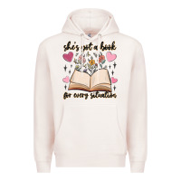 Pale Pink she's got a book for every situation Premium Hoodie - MaliasSmallBusiness