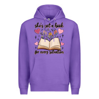 Purple she's got a book for every situation Premium Hoodie - MaliasSmallBusiness