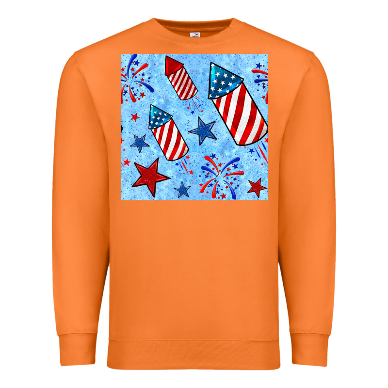 4th Of July Firecracker And Star Seamless  Pattern Premium Sweatshirt by BundleAndBundleShop | Teevron