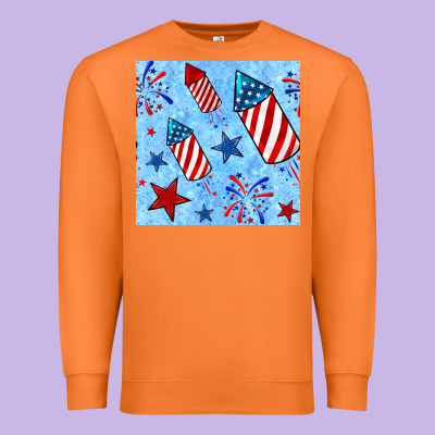 4th Of July Firecracker And Star Seamless  Pattern Premium Sweatshirt Designed By Bundleandbundleshop
