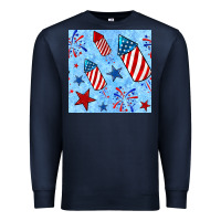 Navy 4th of july firecracker and star seamless  pattern Premium Sweatshirt - BundleAndBundleShop