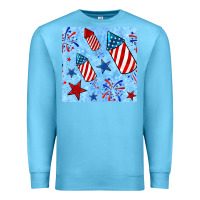 Ocean Blue 4th of july firecracker and star seamless  pattern Premium Sweatshirt - BundleAndBundleShop