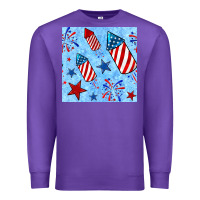 Purple 4th of july firecracker and star seamless  pattern Premium Sweatshirt - BundleAndBundleShop